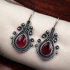 Iconic Look Silver Replica Monalisa Stone Hook Earrings For Girls