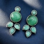 "Monalisa Stone Stud Earrings in Brass – Perfect for Everyday Style - "Mint"