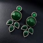 "Monalisa Stone Stud Earrings in Brass – Perfect for Everyday Style - "Green"