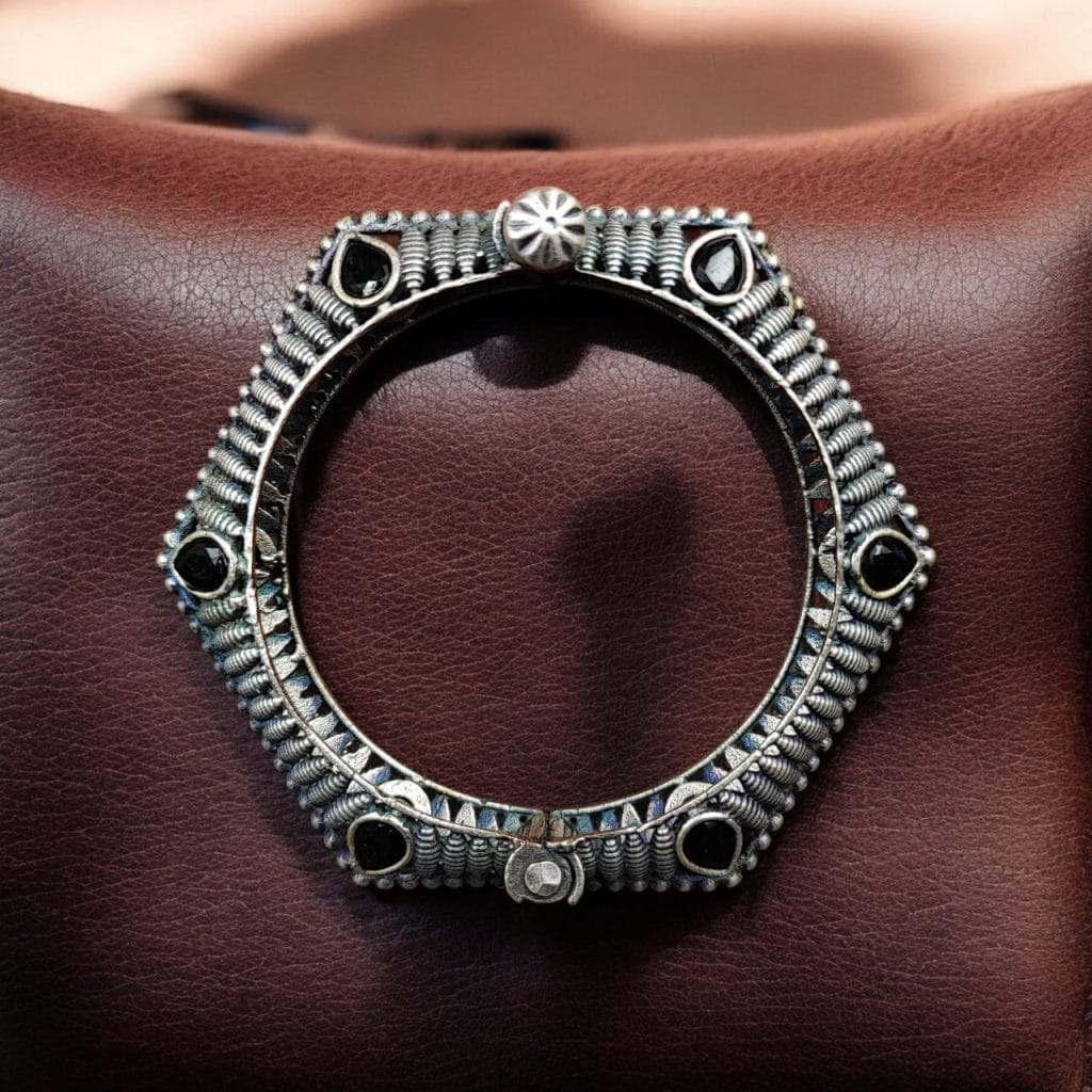 Perfectly Crafted Brass Stone Kada Bracelet – Best Elegant and Openable Design