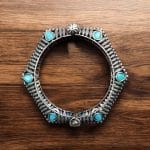 Perfectly Crafted Brass Stone Kada Bracelet – Best Elegant and Openable Design - "Turquoise"