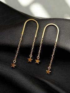 Gold-Plated Stylish Western Earrings | Best Designer Star Contemporary Jewelry