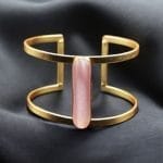 Gold-Plated Adjustable Bracelet with Monalisa Stone – The Perfect Accessory - "Babypink"