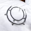 Stylish oxidised leaf anklet adorned with crystal beads, perfect for daily use and versatile wear