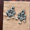 Brass Peacock Stone Stud Earrings with intricate design, perfect for every occasion