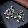 Brass Peacock Stone Stud Earrings with intricate design, perfect for every occasion
