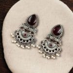 Bulk 150 Elegant Brass Studs Earring with Beautiful Stone Detailing – Best for Women - "Red"