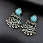 Bulk 162 Elegant Brass Studs Earring with Beautiful Stone Detailing – Best for Women - "Aqua"