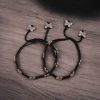 German Silver Butterfly Anklet with Adjustable Thread Design - Trendy Payal