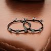 German Silver Butterfly Anklet with Adjustable Thread Design - Trendy Payal