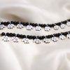 Silver Elephant Charm Anklets with Black Beads | Handcrafted Affordable Stylish Payal
