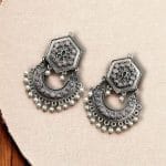Brass Stone Stud Earrings: The Perfect Choice for Ethnic Occasions - "Babypink"