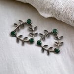 Leaf-Inspired Brass Earrings : The Best Stone Stud Earrings for Every Occasions