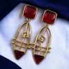 Modern Goldplated Monalisa Stone Earrings – Stylish Western Elegance