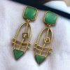 Modern Goldplated Monalisa Stone Earrings – Stylish Western Elegance
