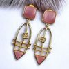 Modern Goldplated Monalisa Stone Earrings – Stylish Western Elegance
