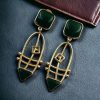 Modern Goldplated Monalisa Stone Earrings – Stylish Western Elegance