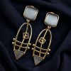 Modern Goldplated Monalisa Stone Earrings – Stylish Western Elegance