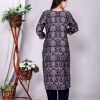 Designer Vartican Fabric Kurti Pant Set with Embroidered Chiffon Dupatta (Pack Of 4)