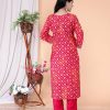 Elegant Vartican Kurti Pant Set with Chiffon Dupatta & Embroidery Work