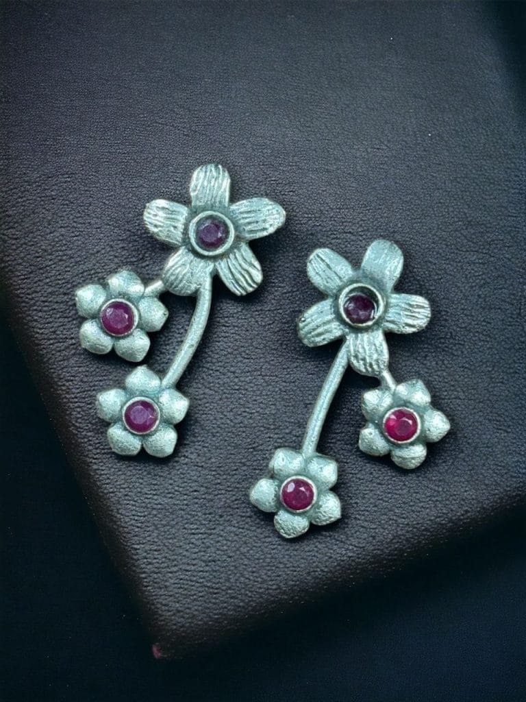 Bulk 524 Elegant Flower Stone Stud Earrings for the Perfect Look - "Pink"