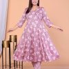 Elegant rayon fabric handwork kurti set with pant and dupatta, pack of 4 in vibrant designs and colors.