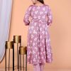 Elegant rayon fabric handwork kurti set with pant and dupatta, pack of 4 in vibrant designs and colors.