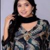 Beautiful modal fabric handwork kurti set with pant and chiffon dupatta, pack of 4 in elegant designs and vibrant colors.