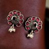 Handcrafted Oxidised Peacock Stud Earrings: Elegant German Silver Jewelry for Girls