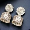 Elegant German Silver Stud Jhumka Earrings with intricate oxidized detailing, perfect for adding grace to any traditional or casual outfit.