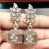 Perfect Leaf Jhumka Stud Earrings with intricate leaf-inspired detailing, lightweight design, and ethnic elegance, ideal for traditional and modern outfits.
