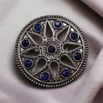 Elegant Brass Stone Ring – Adjustable & Round Shaped for Perfect Fit - "Blue"