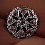 Elegant Brass Stone Ring – Adjustable & Round Shaped for Perfect Fit - "Pink"