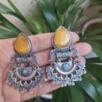 Elegant Brass Studs Earring with Beautiful Stone Detailing – Best for Women