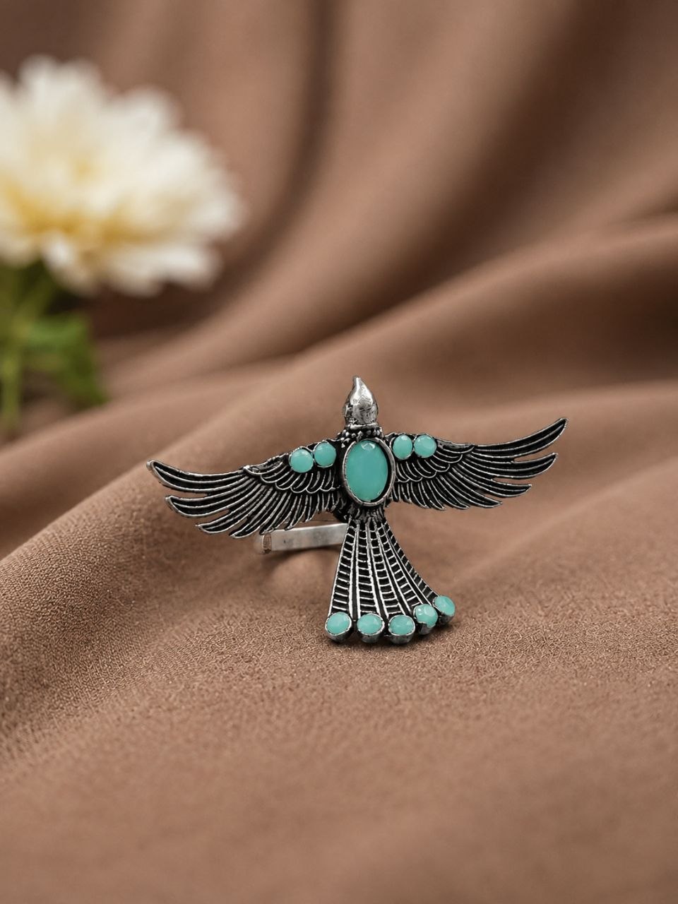 Brass Bird Ring with Stones – Best and Perfectly Designed for Every Occasion 14 "Brass bird ring with sparkling stones, featuring an elegant and intricate design perfect for any occasion.