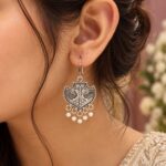 Peacock-Themed Silver-Plated Hook Earrings – A Perfect Statement Jewelry