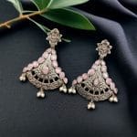Elegant Brass Hanging Stud Earrings with Stone – A Perfect Ethnic Touch