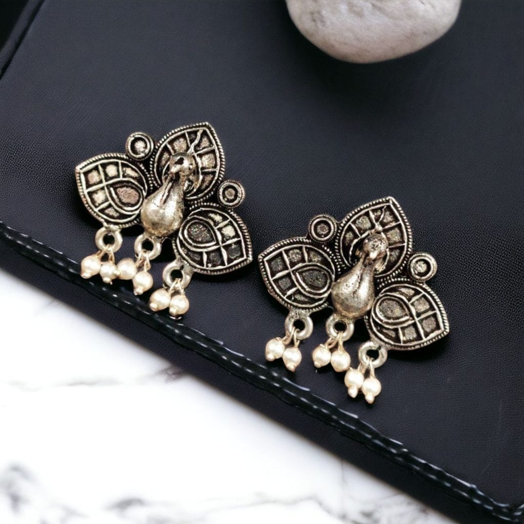 Bulk 1250 Beautiful German Silver Peacock Stud Earrings – The Best Ethnic Jewelry