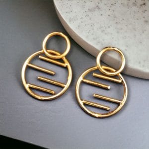 Contemporary Gold-Plated Round Shaped Stud Earrings – A Perfect Elegant Choice