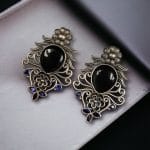Beautiful Brass Monalisa Stone Stud Earrings – Perfect for Every Occasion