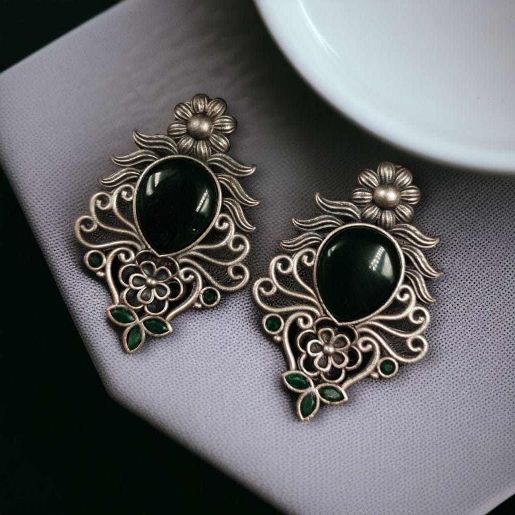 Bulk 1184 Beautiful Brass Monalisa Stone Stud Earrings – Perfect for Every Occasion - "Green"