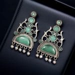 Unique Brass Stone Stud Earrings – A Perfect Choice for Any Occasion - "Mint"