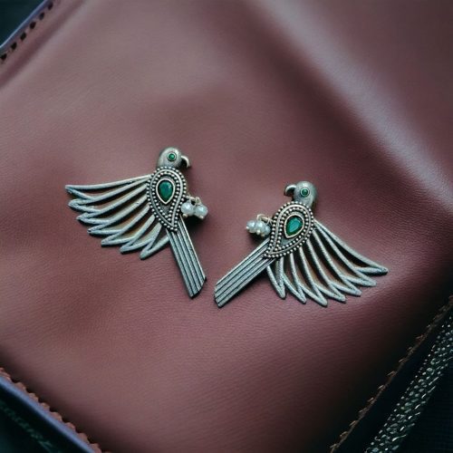Fashionable Silver Replica Bird Stud Earrings | Perfect for Any Occasion