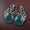 Jaipuri Oxidised Silver Replica Peacock Earrings With Perfect Monalisa Stone and Pearl Work 21 photo 2025 12 18 15 01 41