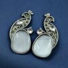 Jaipuri Oxidised Silver Replica Peacock Earrings With Perfect Monalisa Stone and Pearl Work 19 photo 2025 12 18 15 01 48