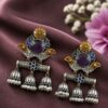 Dual_Tone_Monalisa_Stone_Jhumki_Stud_Earrings_–_A_Perfect_Match_for_Ethnic_Wear