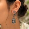 Handcrafted Silver Replica Bird Cage Jhumkas with Oxidized Finish – Ethnic Jewelry for Women