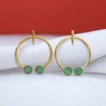 Contemporary Golden Monalisa Stone Circle Stud Earrings – Best Jewelry - "Mint"