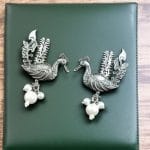 Ethnic Oxidized Peacock Stud Earrings in Silver Beautiful Look-Alike Design