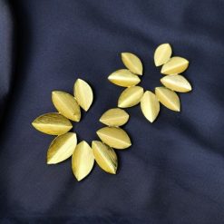 Elegant Gold-Plated Leaf Stud Earrings – Stylish Floral Partywear Jewelry